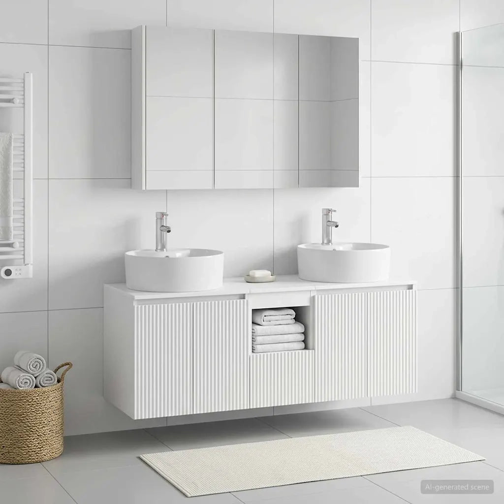 Set di Armadi da Bagno 4 pcs Bianco Legno ingegnerizzato 3406463