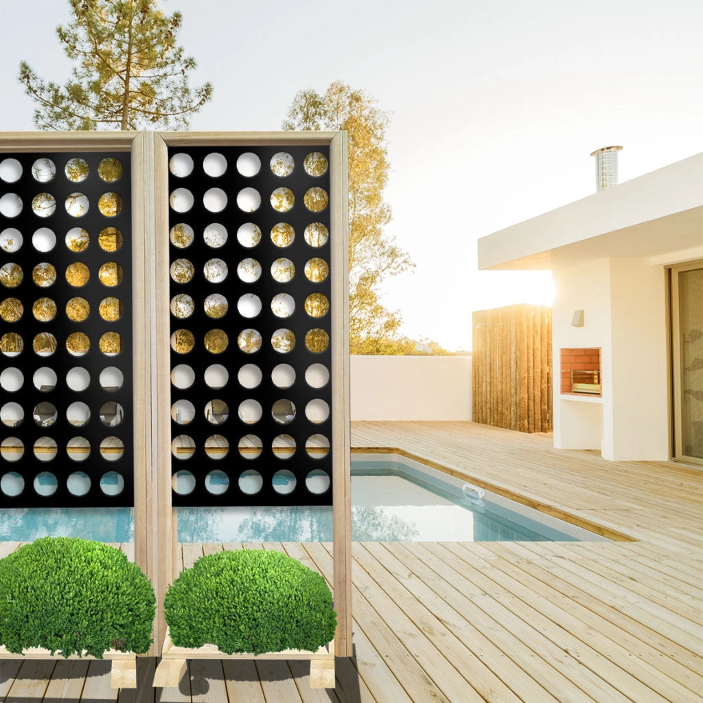 FORI MEDI - Separè - Paravento modulabile - 70x190cm - in Legno e PVC Colore: nero