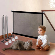 Porta di casa senza fori - Recinzione per cani - Porta di ingresso per animali domestici - Reticolo di protezione della porta - 110 x 79 cm - Nero