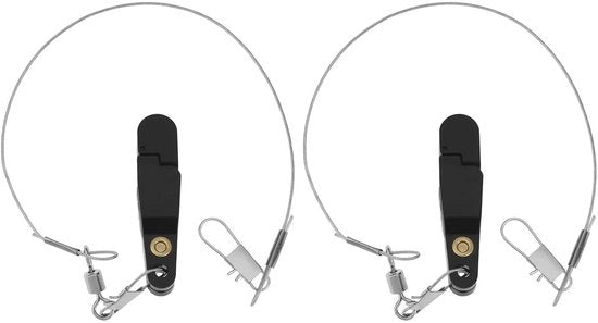 Clip per Downrigger - 2 Pezzi - Rilascio Rapido - Plastica/Metallo - Adatto per Pesca in Profondità - Resistente per Pesci Grossi - Clip per Pesca