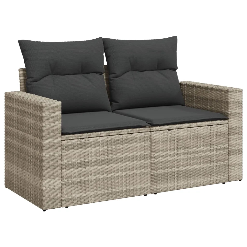Set Divani da Giardino 11 pz con Cuscini in Polyrattan Grigio 3276508