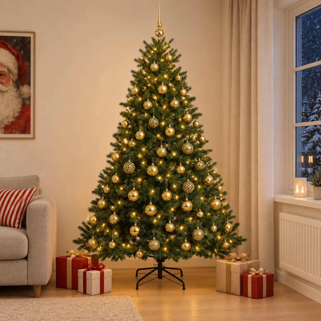 Albero di Natale artificiale con palline 180 cm 300 LED 3466506