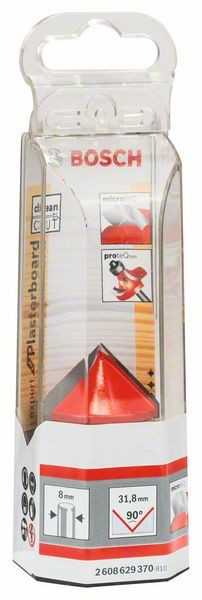 2608629370 - Bit per scanalature a V Expert for Wood V, 8 mm, D 31,8 mm, L 19 mm, G 51 mm, 90 gradi 8 mm, D 31,8 mm, L 1