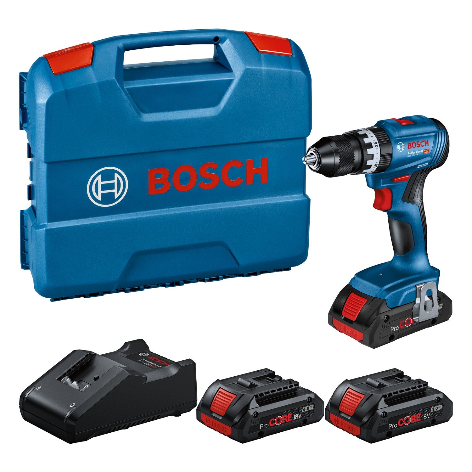 TRAPANO AVVITATORE A BATTERIA GSB 18V-45 CON 3 BATTERIE 4,0 AH - 0615A5002U