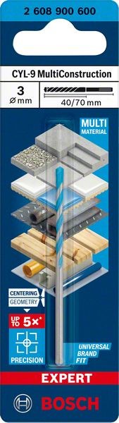 2608900600 - Punta Multimateriale CLY-9 3 x 40mm x 70mm