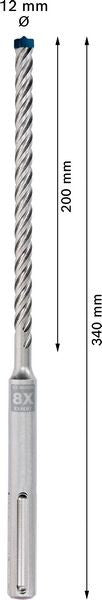 2608900201 - PUNTA BOSCH SDS MAX 8X D.12mm X 200mm X 340mm