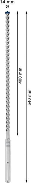 2608900208 - PUNTA BOSCH SDS MAX 8X D.14mm X 400mm X 540mm
