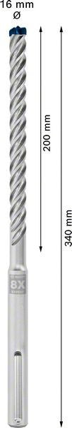 2608900214 - PUNTA BOSCH SDS MAX 8X D.16mm X 200mm X 340mm