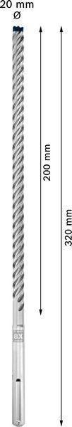 2608900222 - PUNTA BOSCH SDS MAX 8X D.18mm X 400mm X 540mm