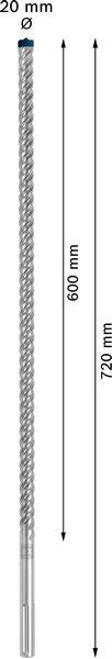 2608900230 - PUNTA BOSCH SDS MAX 8X D.20mm X 600mm X 720mm