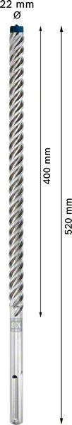 2608900234 - PUNTA BOSCH SDS MAX 8X D.22mm X 400mm X 520mm