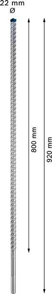 2608900236 - PUNTA BOSCH SDS MAX 8X D.22mm X 800mm X 920mm