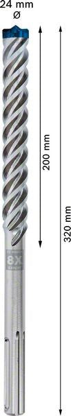 2608900238 - PUNTA BOSCH SDS MAX 8X D.24mm X 200mm X 320mm