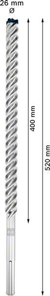 2608900246 - PUNTA BOSCH SDS MAX 8X D.26mm X 400mm X 520mm
