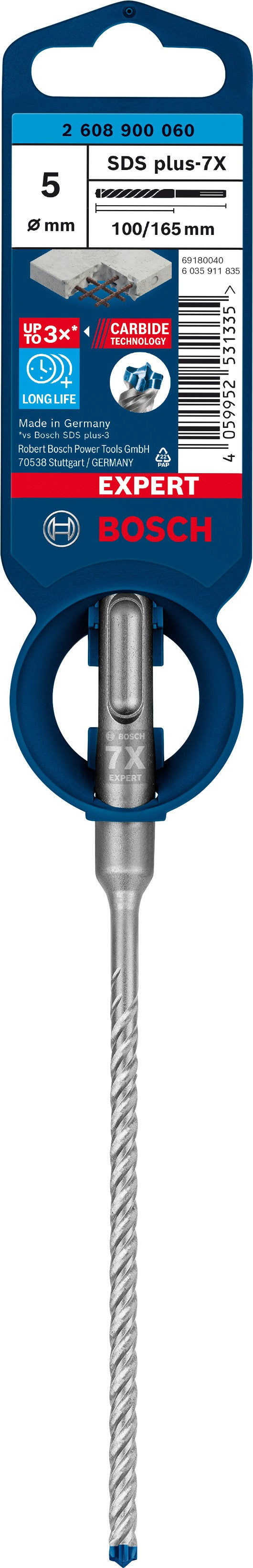 2608900060 - PUNTA SDS PLUS 4 TAGLIENTI D.5mm X 100mm X 165mm