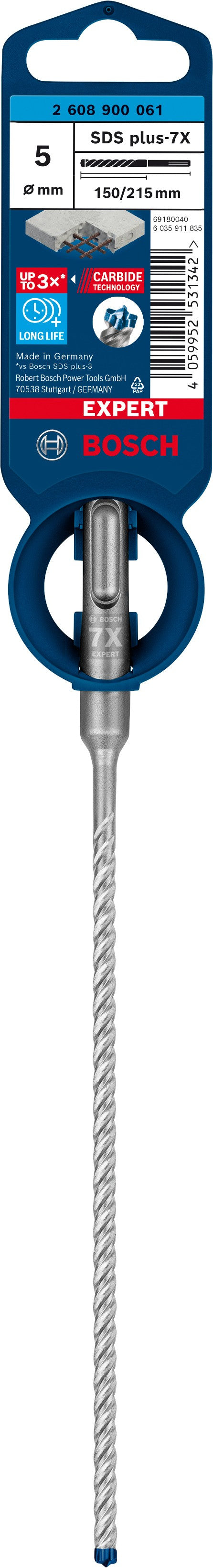 2608900061 - PUNTA SDS PLUS 4 TAGLIENTI D.5mm X 150mm X 215mm