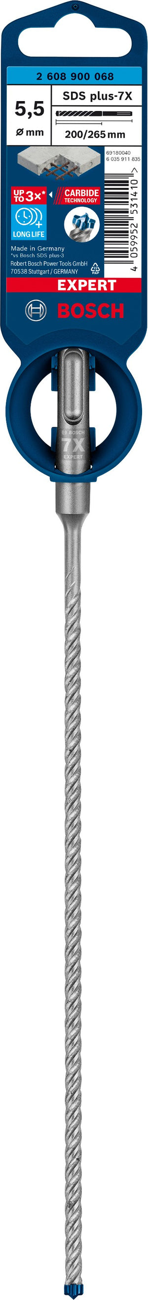 2608900068 - PUNTA BOSCH SDS PLUS 4 TAGLIENTI D.5,5mm x 200mm X 265mm