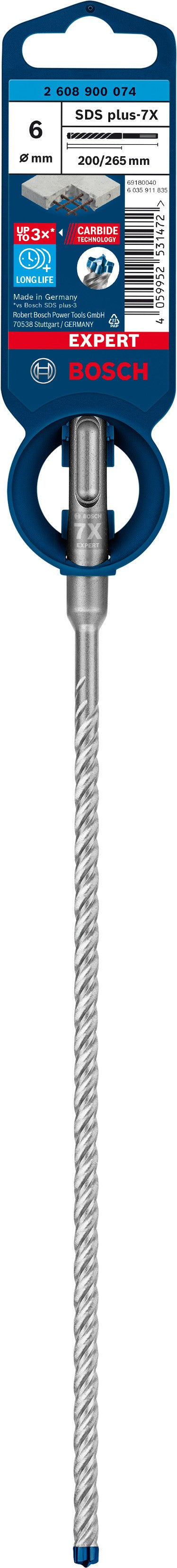 2608900074 - PUNTA BOSCH SDS PLUS 4 TAGLIENTI D.6mm X 200mm X 265mm