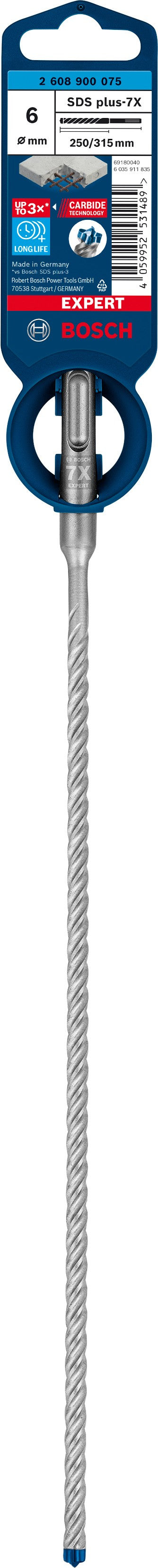 2608900075 - PUNTA BOSCH SDS PLUS 4 TAGLIENTI D.6mm X 250mm X 315mm