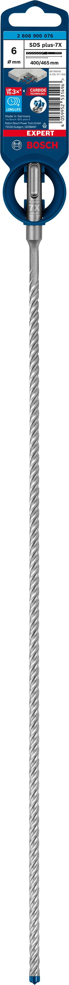 2608900076 - PUNTA BOSCH SDS PLUS 4 TAGLIENTI D.6mm X 400mm X 465mm