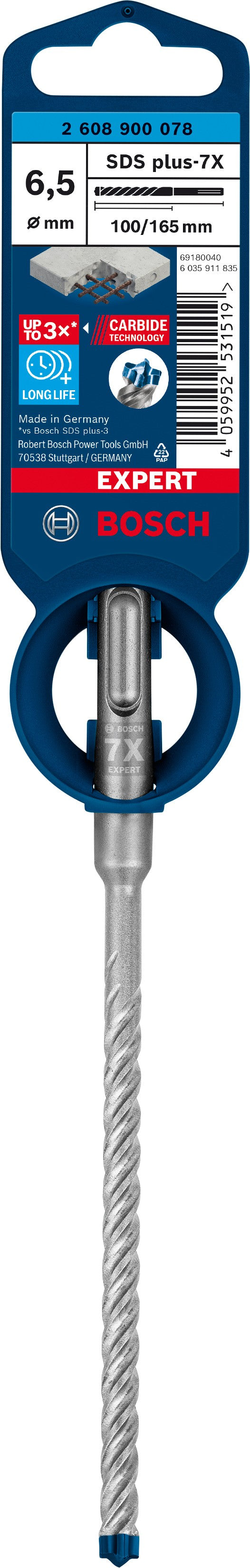 2608900078 - PUNTA BOSCH SDS PLUS 4 TAGLIENTI D.6,5mm X 100mm X 165mm