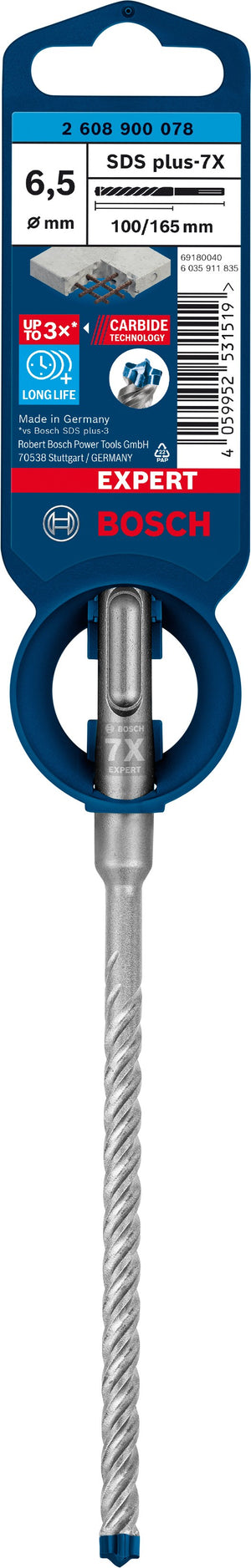 2608900078 - PUNTA BOSCH SDS PLUS 4 TAGLIENTI D.6,5mm X 100mm X 165mm