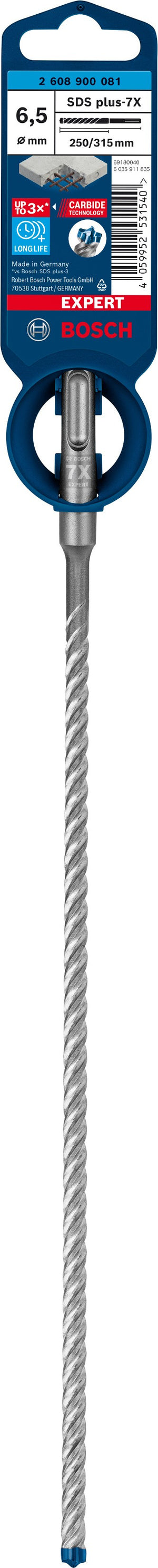 2608900081 - PUNTA BOSCH SDS PLUS 4 TAGLIENTI D.6,5mm X 250mm X 315mm