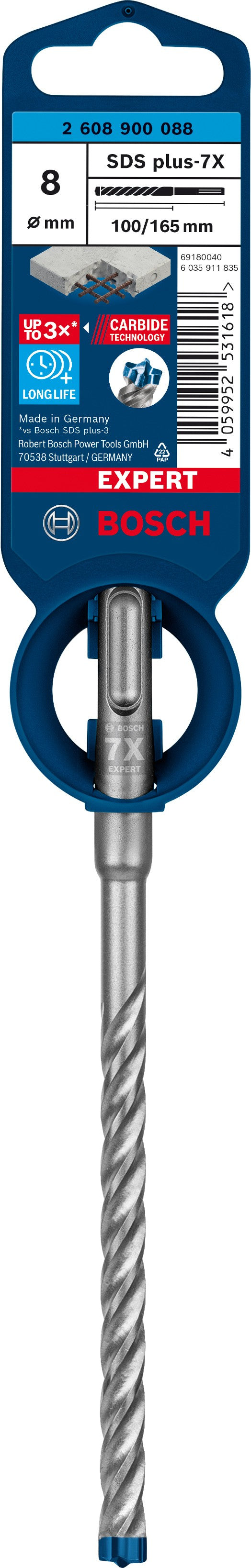 2608900088 - PUNTA BOSCH SDS PLUS 4 TAGLIENTI D.8mm X 100mm X 165mm