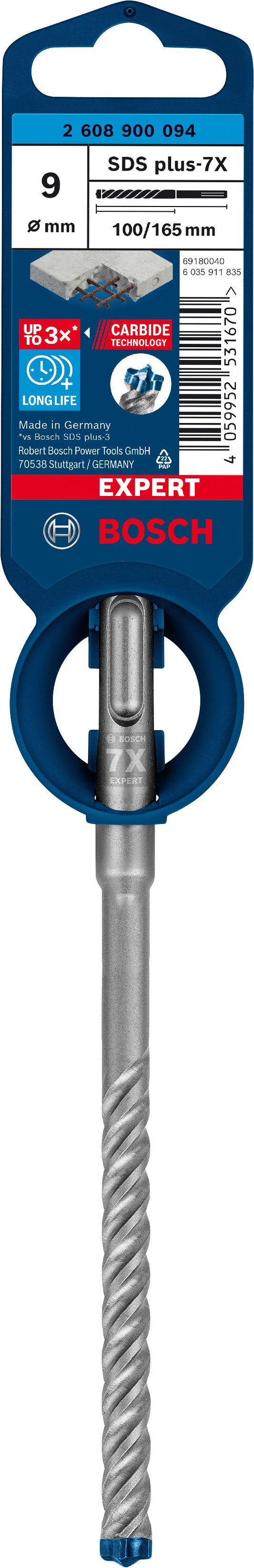 2608900094 - PUNTA BOSCH SDS PLUS 4 TAGLIENTI D.9mm X 100mm X 165mm