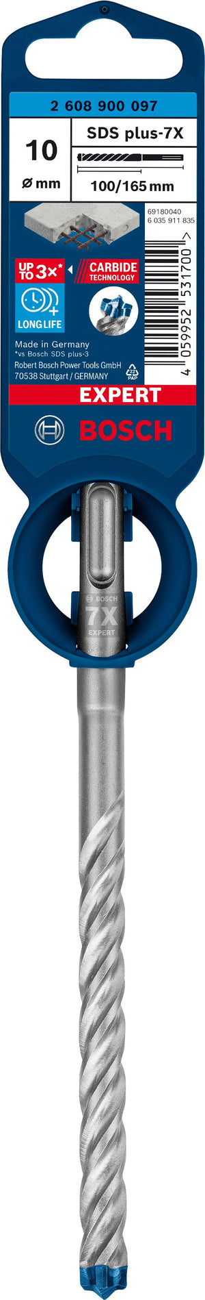 2608900097 - PUNTA BOSCH SDS PLUS 4 TAGLIENTI D.10mm X 100mm X 165mm
