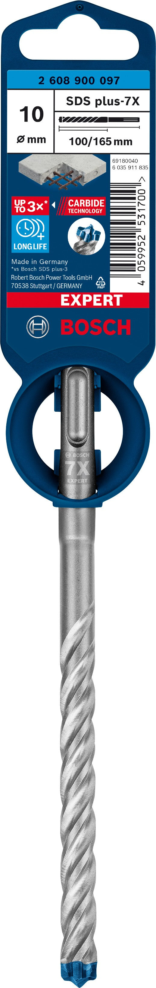 2608900097 - PUNTA BOSCH SDS PLUS 4 TAGLIENTI D.10mm X 100mm X 165mm
