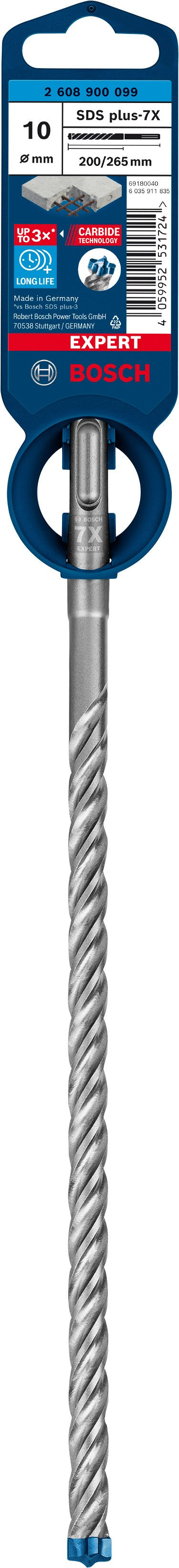 2608900099 - PUNTA BOSCH SDS PLUS 4 TAGLIENTI D.10mm X 200mm X 265mm