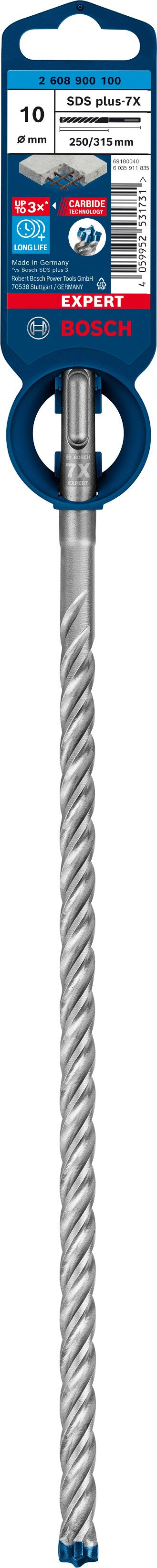 2608900100 - PUNTA BOSCH SDS PLUS 4 TAGLIENTI D.10mm X 250mm X 315mm