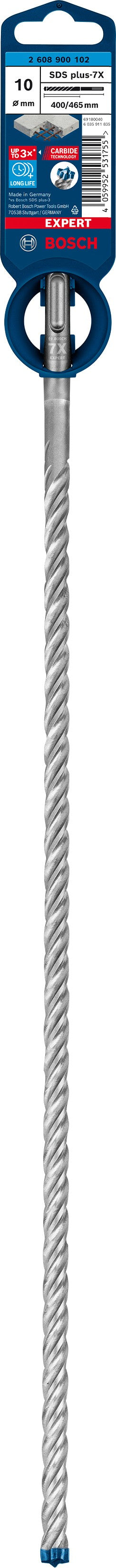 2608900102 - PUNTA BOSCH SDS PLUS 4 TAGLIENTI D.10mm X 400mm X 465mm