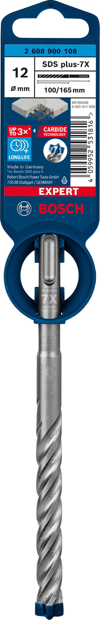 2608900108 - PUNTA BOSCH SDS PLUS 4 TAGLIENTI D.12mm X 100mm X165mm