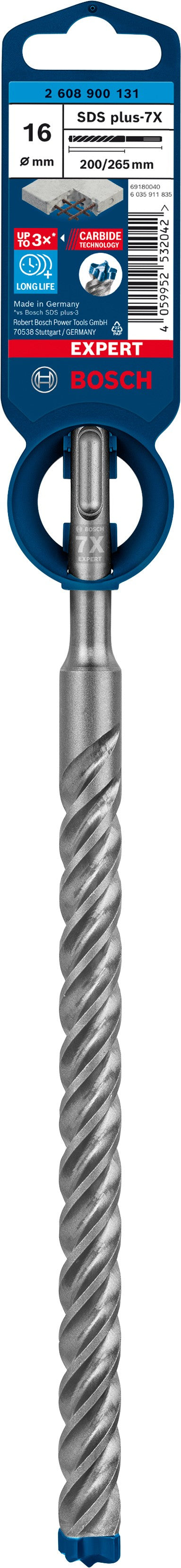 2608900131 - PUNTA BOSCH SDS PLUS 4 TAGLIENTI D.16mm X 200mm X 265mm