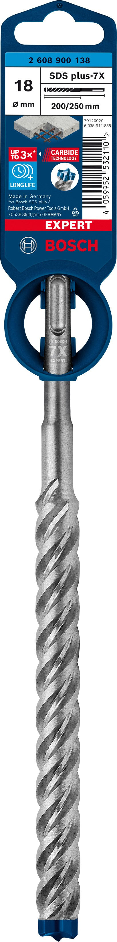 2608900138 - PUNTA BOSCH SDS PLUS 4 TAGLIENTI D.18mm X 200mm X 250mm