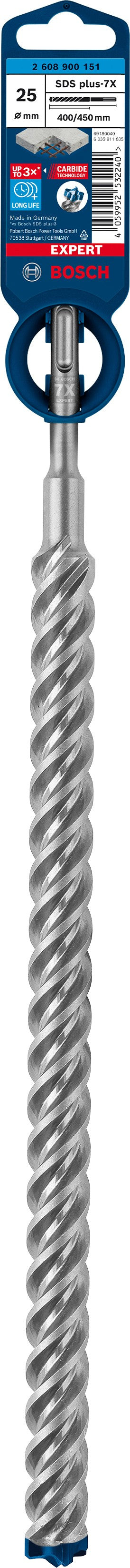 2608900151 - PUNTA BOSCH SDS PLUS 4 TAGLIENTI D.25mm X 400mm X 450mm