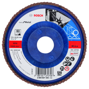 2608607335 - Disco lamellare X571, Best for Metal D : 115 mm- G : 60, diritto