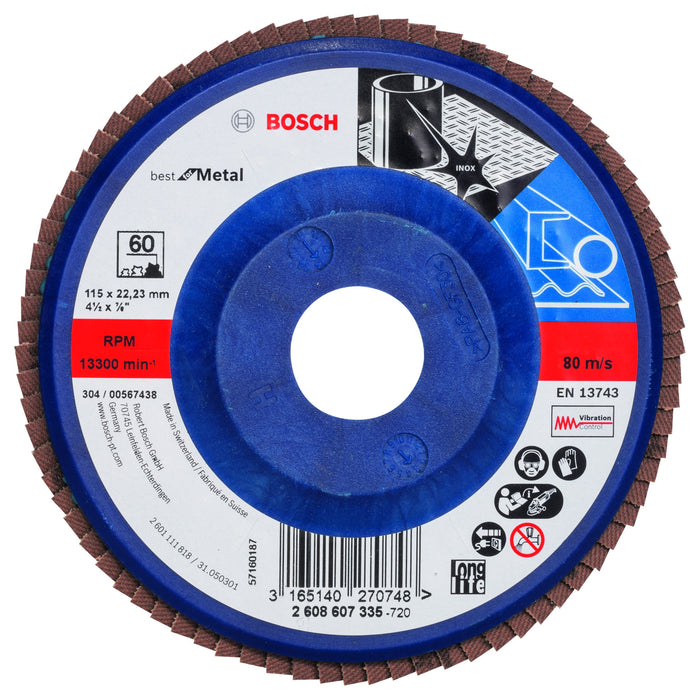 2608607335 - Disco lamellare X571, Best for Metal D : 115 mm- G : 60, diritto