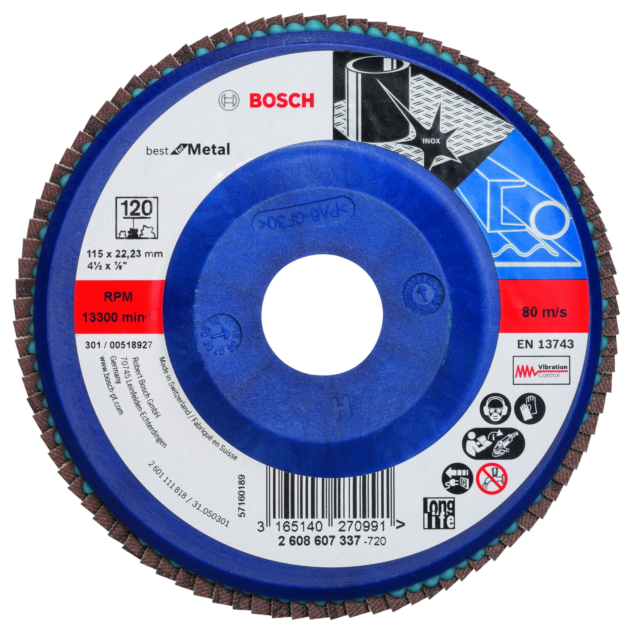 2608607337 - Disco lamellare X571, Best for Metal D : 115 mm- G : 120, diritto