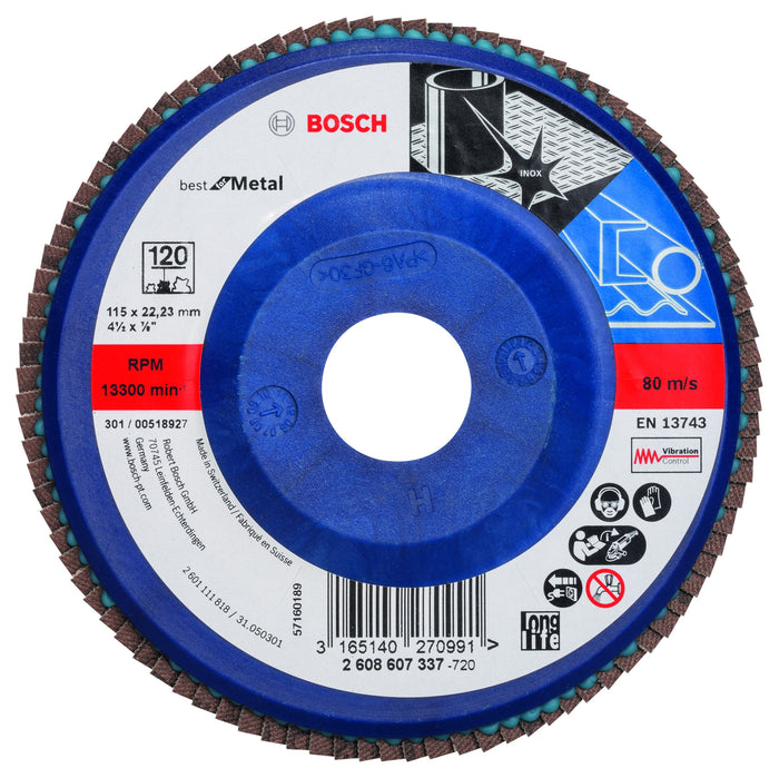 2608607337 - Disco lamellare X571, Best for Metal D : 115 mm- G : 120, diritto