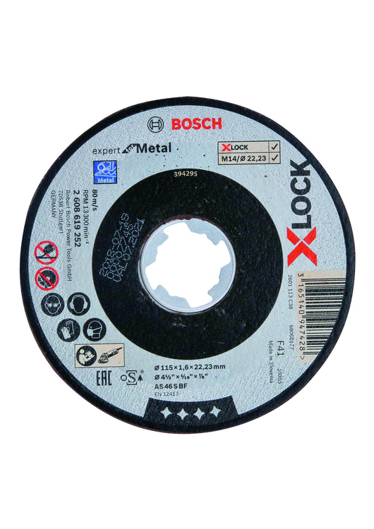 2608619252 - X-LOCK Expert for Metal 115x1,6x22,23 taglio dritto AS 46 S BF, 115 mm, 1,6 mm
