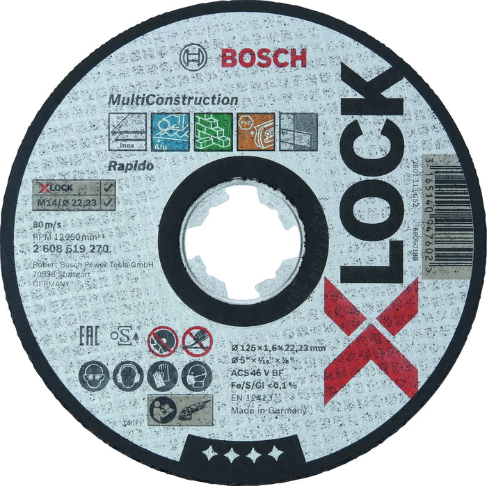 2608619270 - X-LOCK Multi Material 125x1,6x22,23 taglio dritto ACS 46 V BF, 125 mm, 1,6 mm