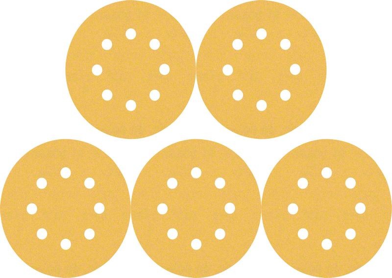 2608900807 - KIT 5 FOGLI BOSCH D.125mm P.120 8 FORI , EXPERT for LEGNO+VERNICE