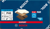 2608900908 - KIT 50 FOGLI BOSCH  C470 , D.125mm P.40 , 8 FORI EXPERt for LEGNO+VERNICE