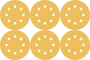 2608900812 - KIT 6 FOGLI BOSCH D.125mm GRANE ASSORTITE 8 FORI , EXPER for LEGNO+VERNICE