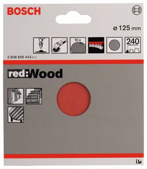 2608605443 - KIT 10 FOGLI BOSCH D.125mm P.240 BEST WOOD