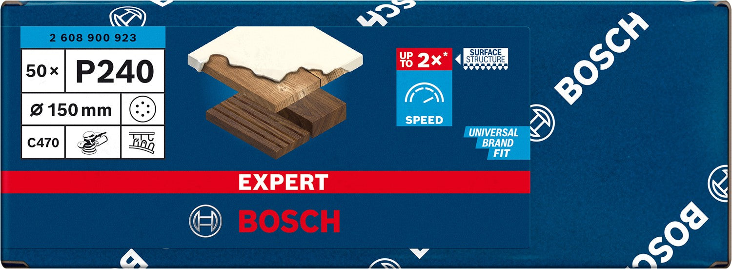 2608900923 - Set 50 fogli abrasivi , C470 ,D150mm ,P240,  EXPERT for LEGNO+VERNICE