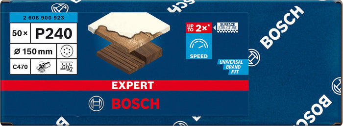 2608900923 - Set 50 fogli abrasivi , C470 ,D150mm ,P240,  EXPERT for LEGNO+VERNICE